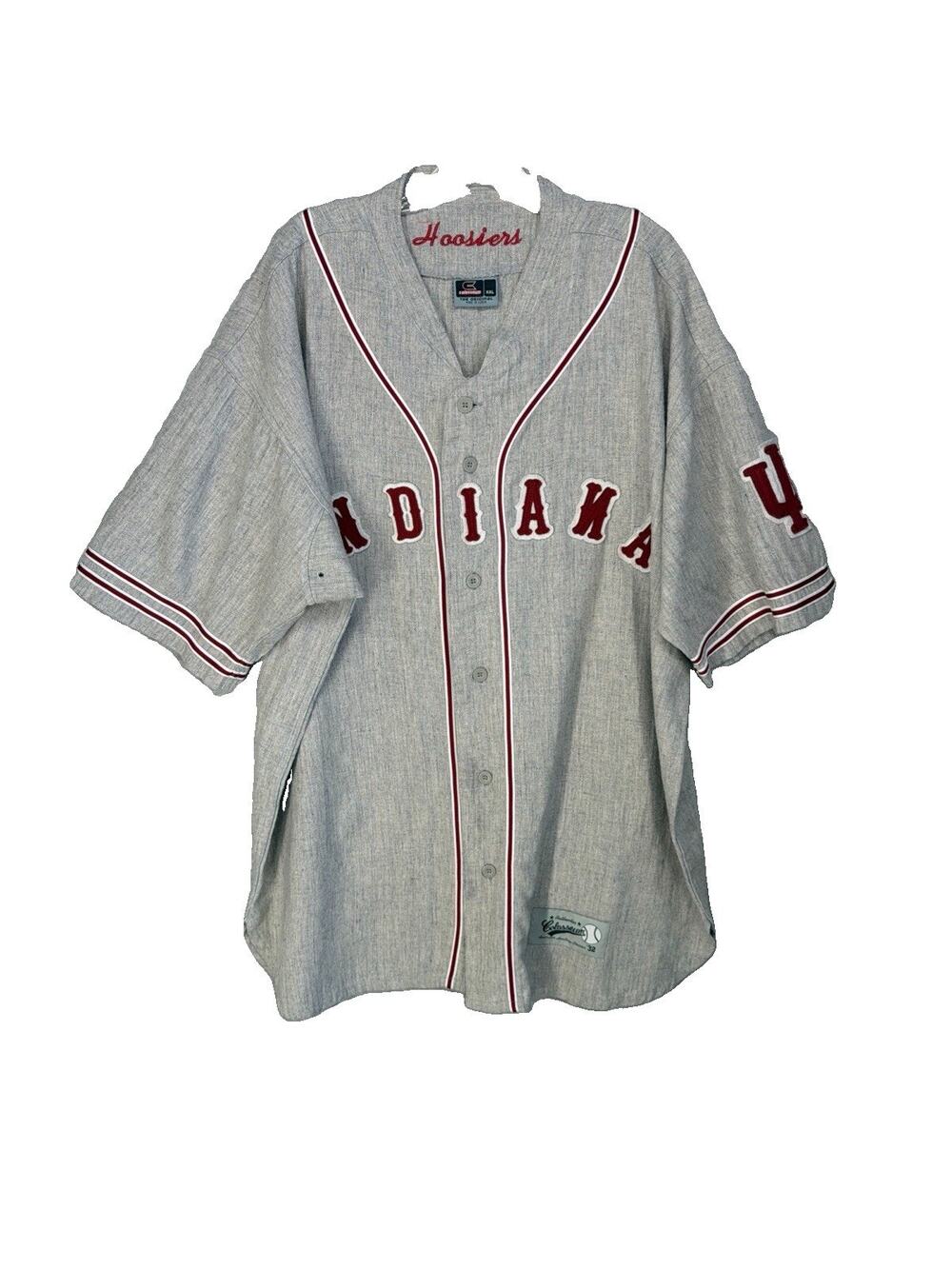 Colosseum Indiana Hoosiers 32 Jersey Mens XXL Gray Wool Blend Basketball